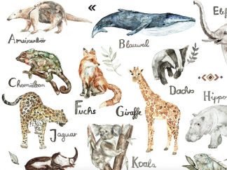 Artprint | Tieralphabet, deutsch