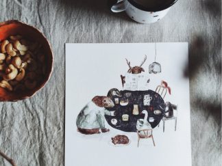 Frühstück mit Freunden | 20 x 20 cm
