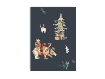 Postkarte_vorschau_Weihnachtsbär_dunkel