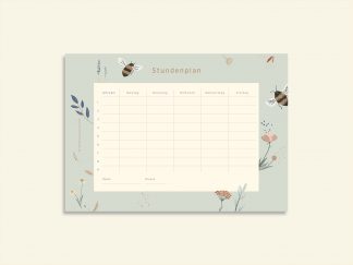 Stundenplan Bienen / DIN A4, 2-seitig bedruckt