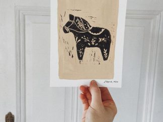 Dalapferd | Linoldruck, limitiert